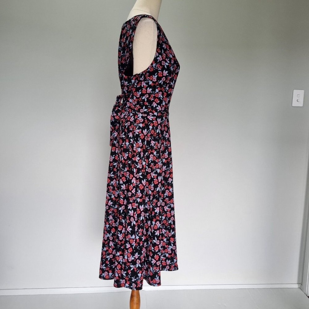 Review My Darling Multicolour Ditsy Floral Bow Detail Dress Size 14 - Picture 4 of 9